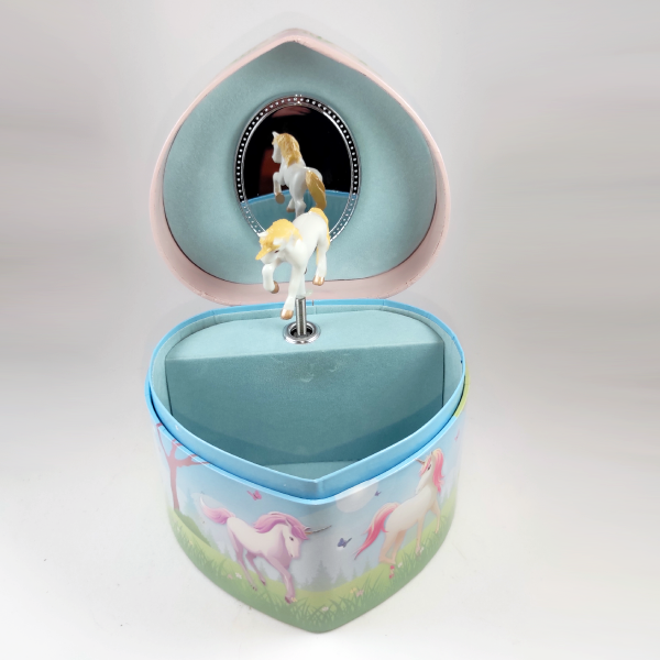 Alternative view of Κοσμηματοθήκη καρδιά μουσικό κουτί με μονόκερο