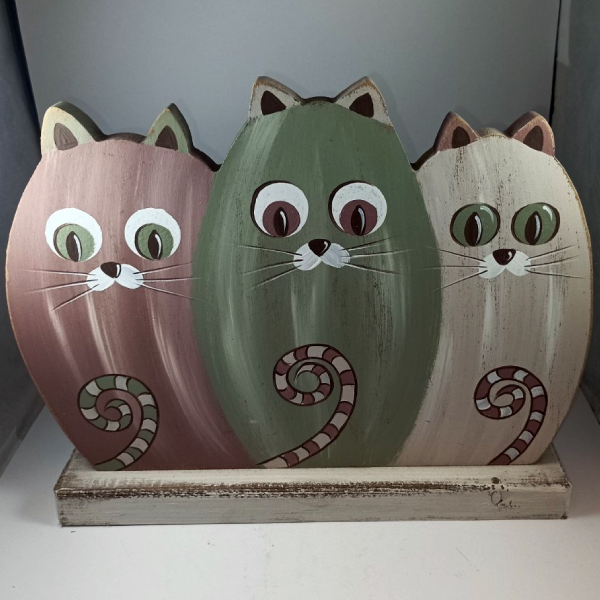Χειροποίητο επιτραπέζιο διακοσμητικό γάτες