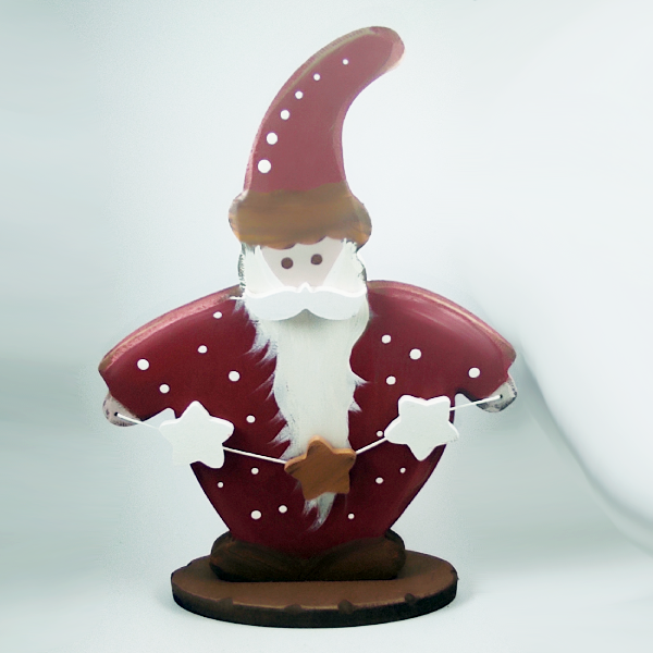 Χειροποίητος Άγιος Βασίλης με αστεράκια