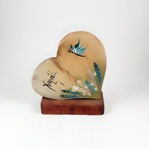 Χειροποίητη επιτραπέζια καρδιά "Χαρά"