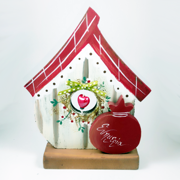 Χειροποίητο επιτραπέζιο σπίτι με ρόδι "Ευημερία"