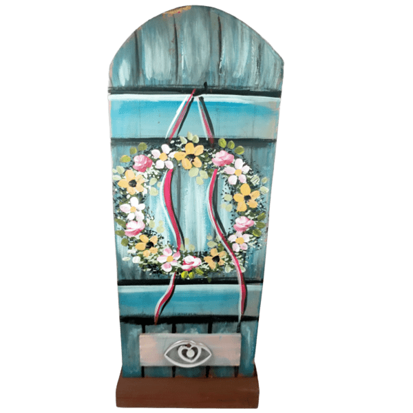 Χειροποίητη επιτραπέζια πόρτα με στεφάνι