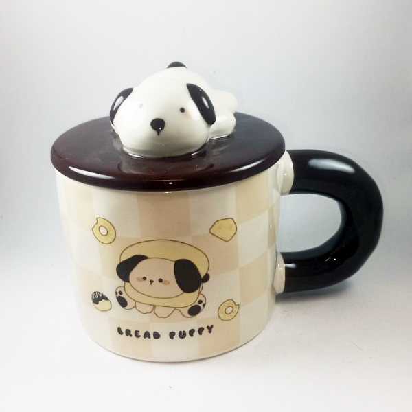 Κεραμική κούπα με καπάκι και κουτάλι