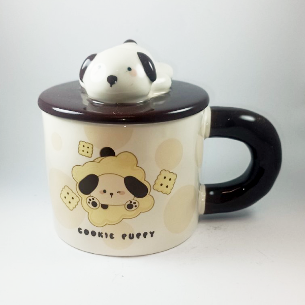 Κεραμική κούπα με καπάκι και κουτάλι