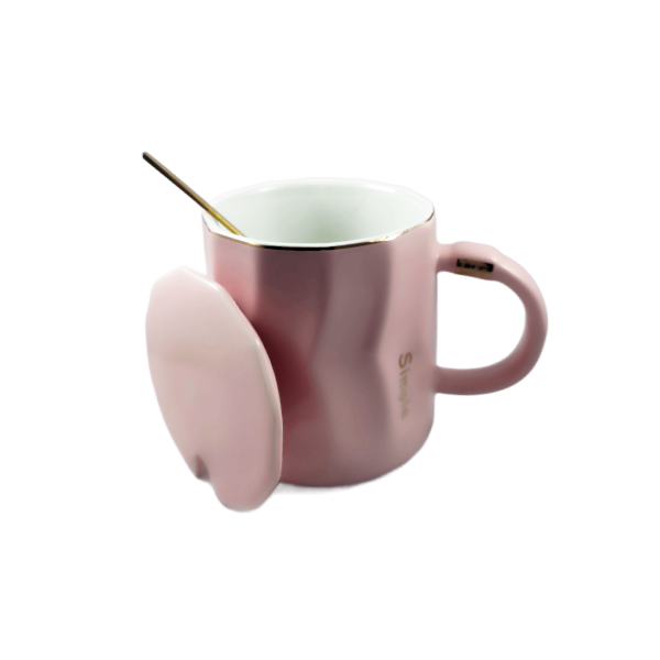 Κεραμική κούπα με καπάκι και κουτάλι