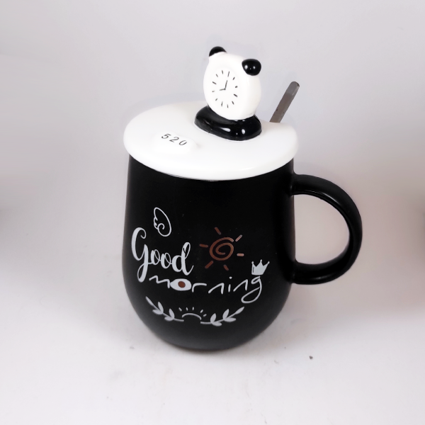 Κεραμική κούπα ξυπνητήρι με καπάκι και κουτάλι