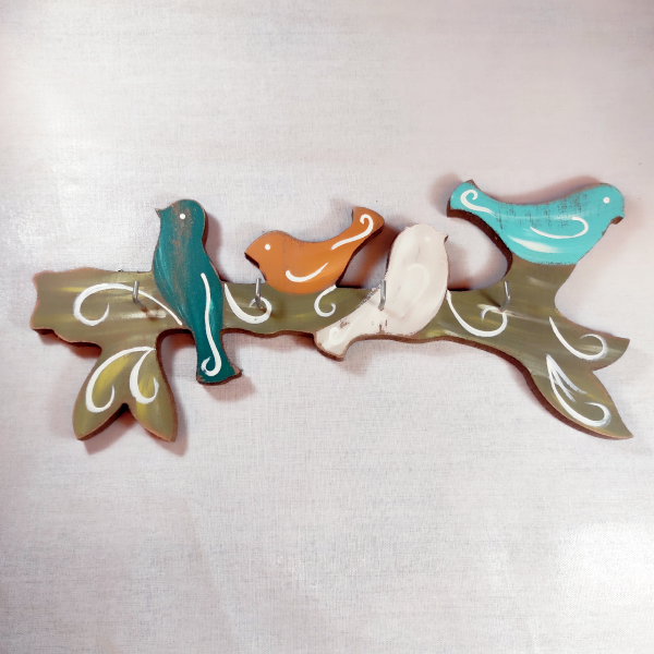 Χειροποίητη κρεμάστρα κλαδί με πουλάκια