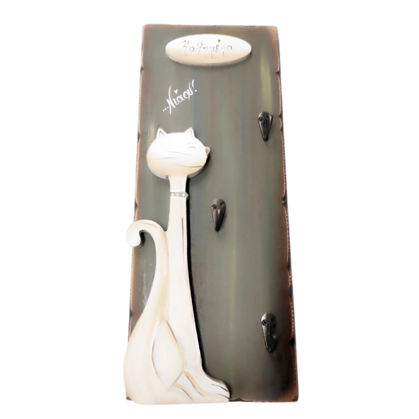 Χειροποίητη κρεμάστρα με γάτα "Καλημέρα"