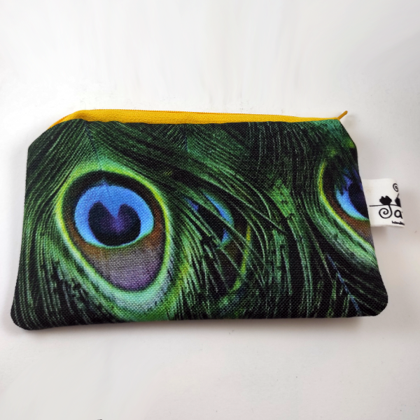 Χειροποίητο πορτοφόλι με φτερό παγωνιού