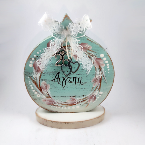 Ξύλινο ζωγραφιστό ρόδι «Αγάπη»