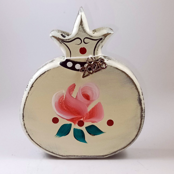 Χειροποίητο επιτραπεζιο ρόδι με λουλούδι