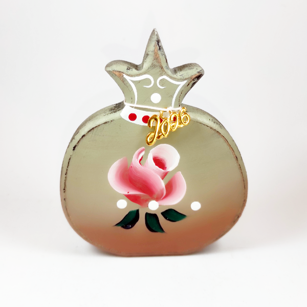 Χειροποίητο επιτραπεζιο ρόδι με λουλούδι