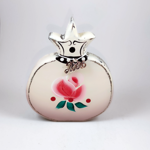 Χειροποίητο επιτραπεζιο ρόδι με λουλούδι