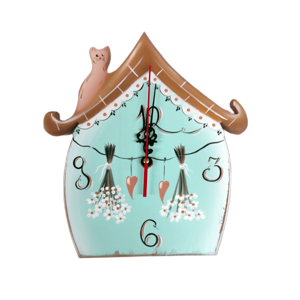 Χειροποίητο ρολόι τοίχου σπίτι με γάτα